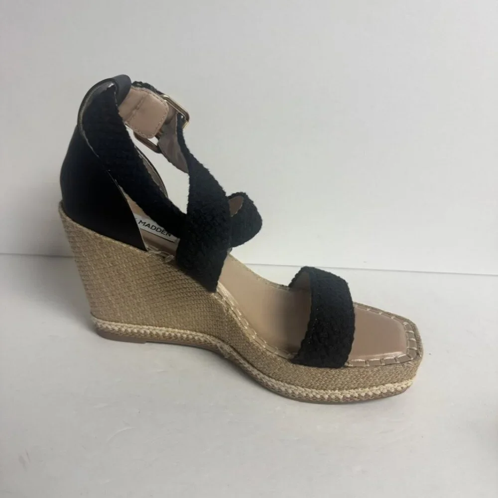 Steve Madden Womens Cali Sandal Black Size 10 M